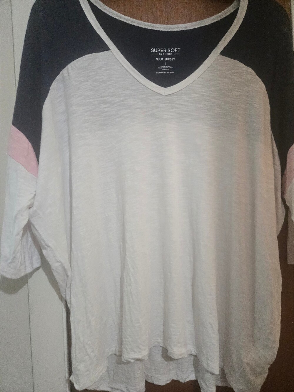 torrid Navy and White Slub Jersey Top